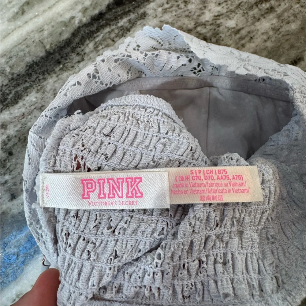 Victoria's Secret Lace Bralette in Light Gray